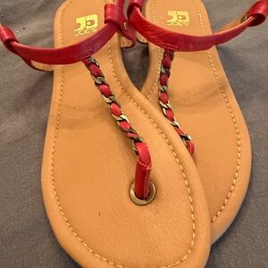 New Joe's Jeans Red and Tan Women's Sandals size 6